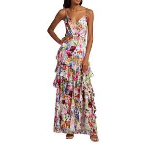 Alice + Olivia Hayden Ruffled floral maxi dress size 2 NEW
